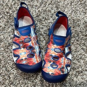 EUC Keen Kids' Vibrant Blue and Orange Water Shoes
